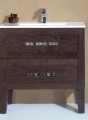 Badmöbelset Anabel 80 cm aus Kiefernholz inkl. Waschtisch, Unterschrank, Spiegel und Beleuchtung