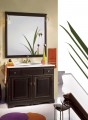 Badmöbel Clasic 100 cm rustikal aus Kiefernholz inkl. Waschbecken, Spiegel und Beleuchtung